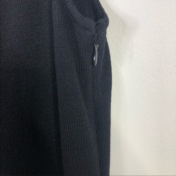 St John Evening Black Wool Knit Cage Neck Dress - Picture 4 of 8